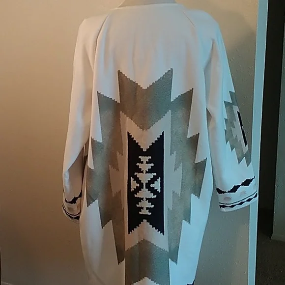Aztec print open coat jacket size small - Picture 6 of 9